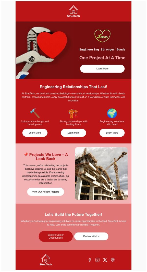 Newsletter Email Template 'Engineering Projects' for Valentine's Day ...