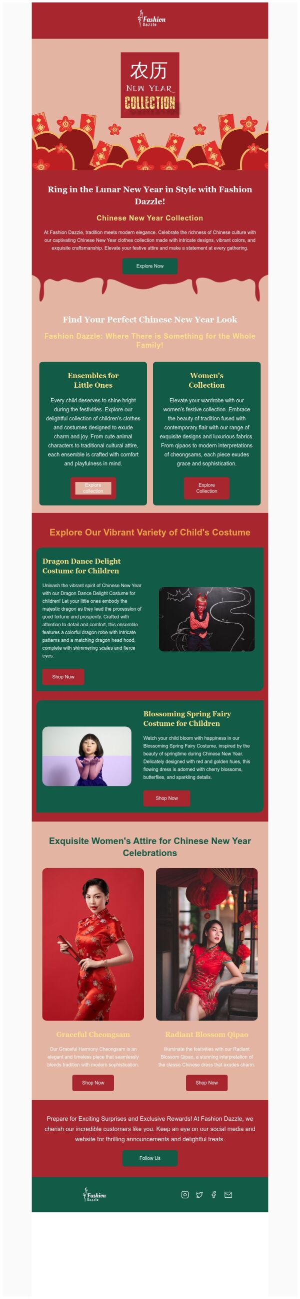 Email Design Chinese Newsletter Email Template 'Fashion Store' for Chinese New Year ...