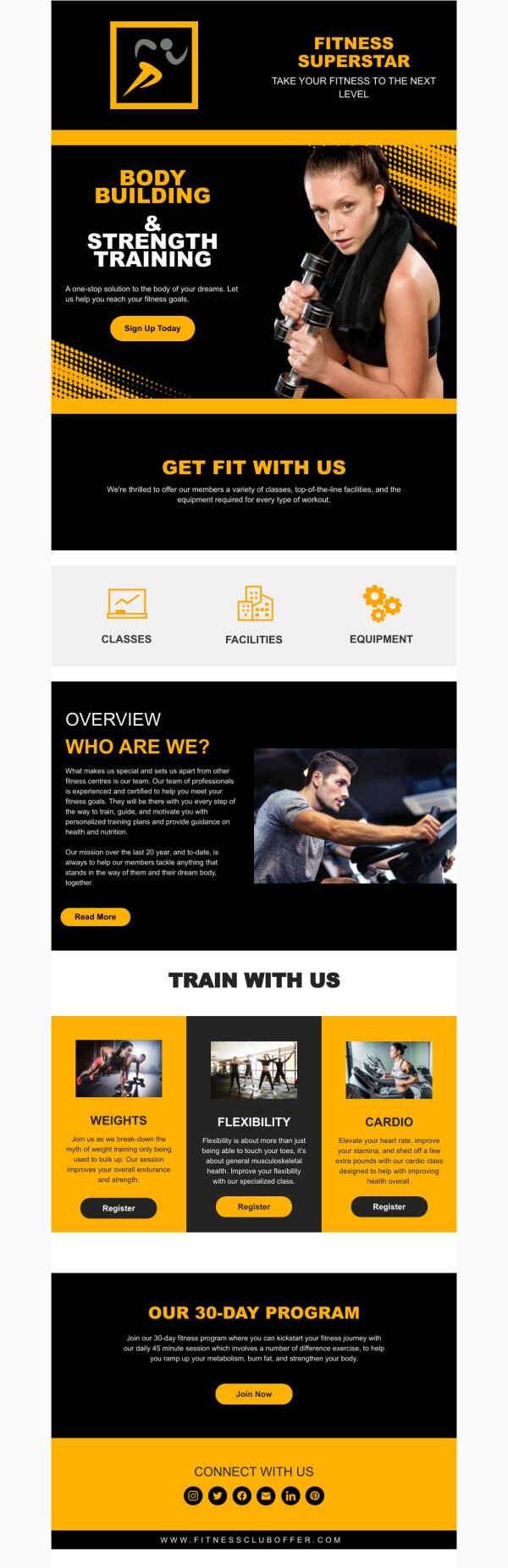 Gym Newsletter Examples Newsletter Email Template 'Get Fit With Us' for Gym | PosterMyWall