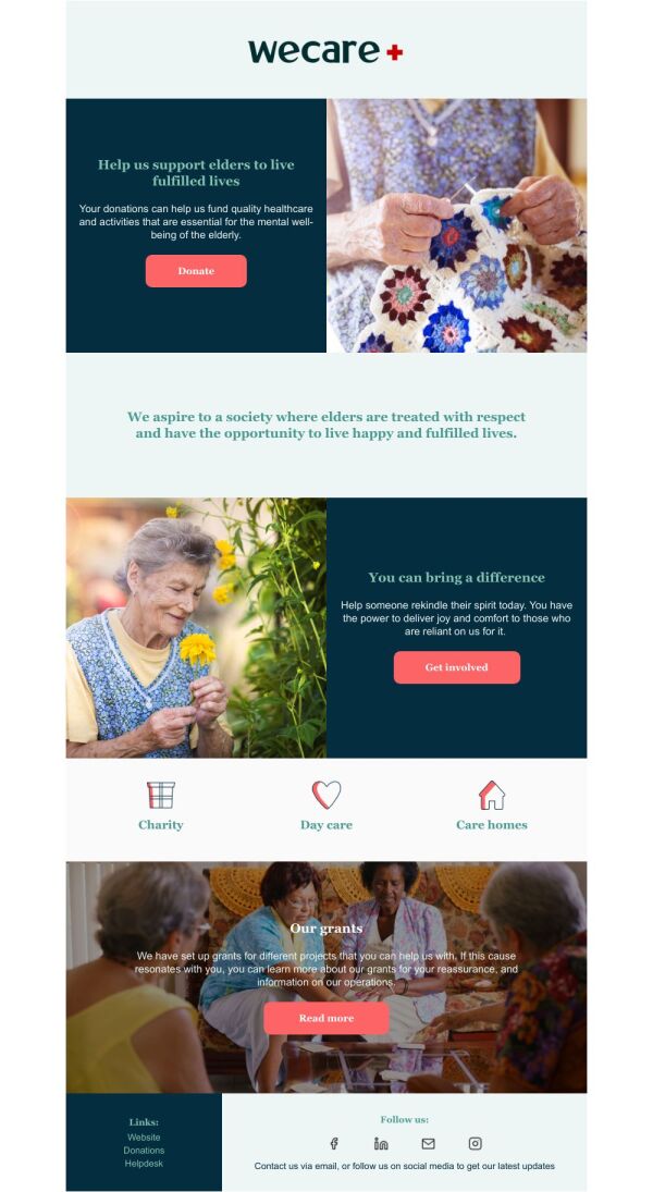 Newsletter Email Template #39 Help Support Elders #39 for Nonprofits Newsletter Email Template #39 Help Support Elders #39 for Nonprofits