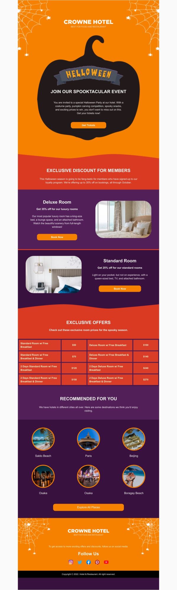 Newsletter Email Template 'Hotel Spooktacular Event' for Halloween  PosterMyWall