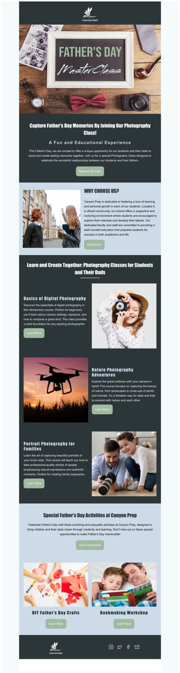 Newsletter Email Template 'MasterClass' for Father's Day