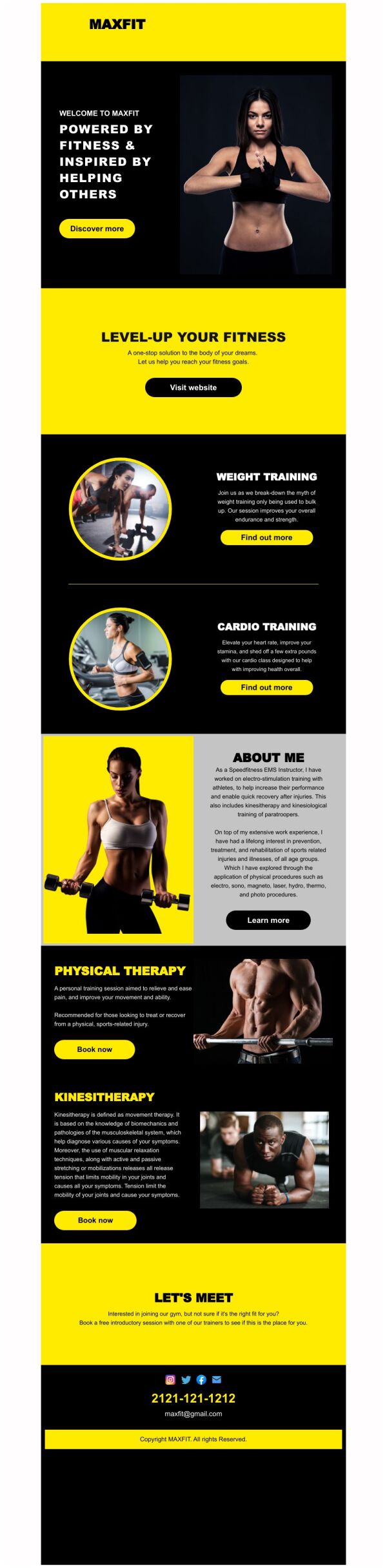Gym Newsletter Examples Newsletter Email Template 'Powered By Fitness' for Gym | PosterMyWall