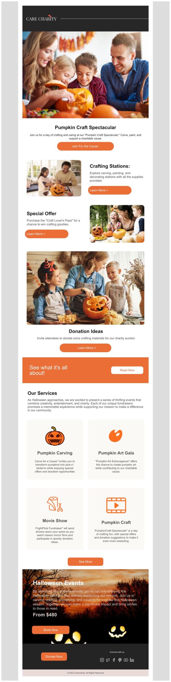Newsletter Email Template 'Pumpkin Craft' for Halloween | PosterMyWall
