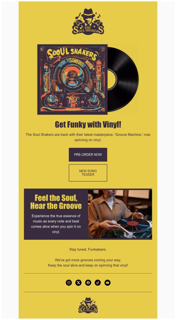 Newsletter Email Template 'Soul Shakers' for Band | PosterMyWall