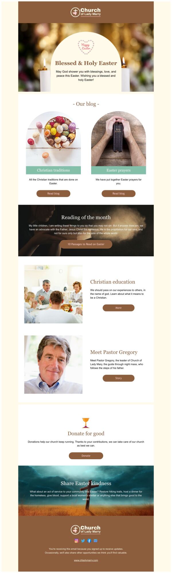 Newsletter Email Template 'Traditions and Prayers' for Easter