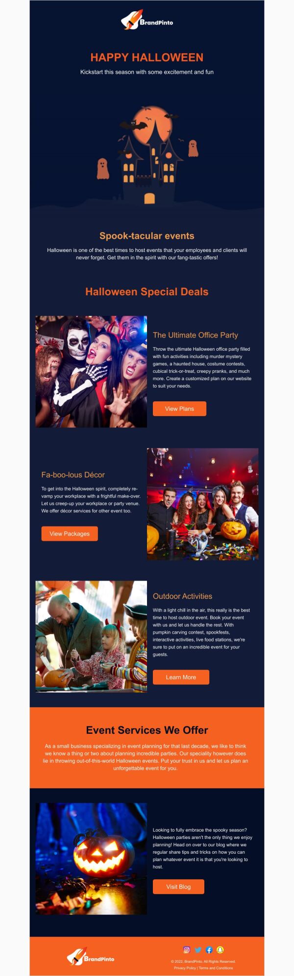 Newsletter Email Template 'Ultimate Office Party' for Halloween