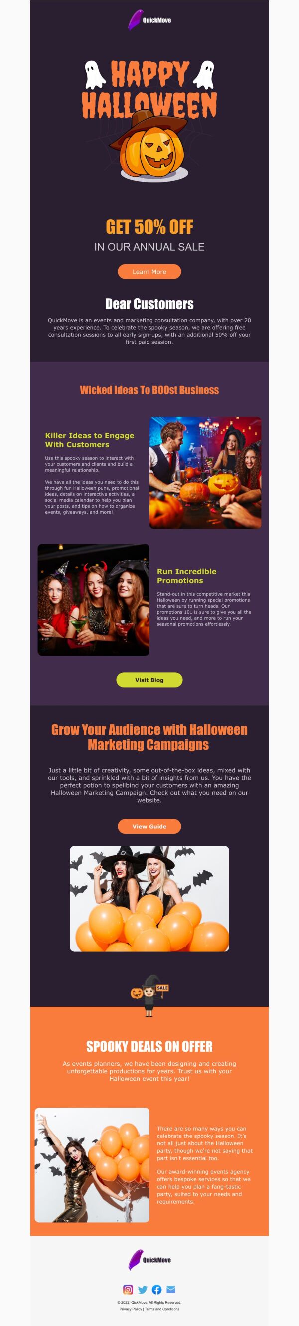 Newsletter Email Template 'Wicked Business Ideas' for Halloween