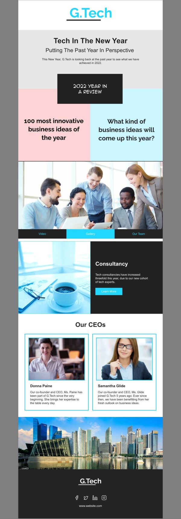 Tech Email Example Newsletter Email Template 'Yearly Tech Review' for New Year | PosterMyWall