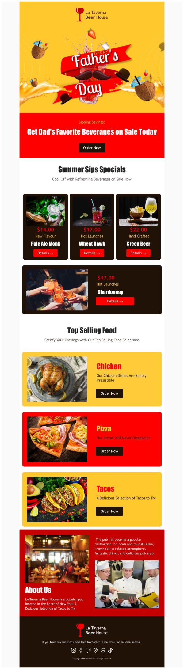 Price List Email Template 'Beer House' for Father's Day | PosterMyWall