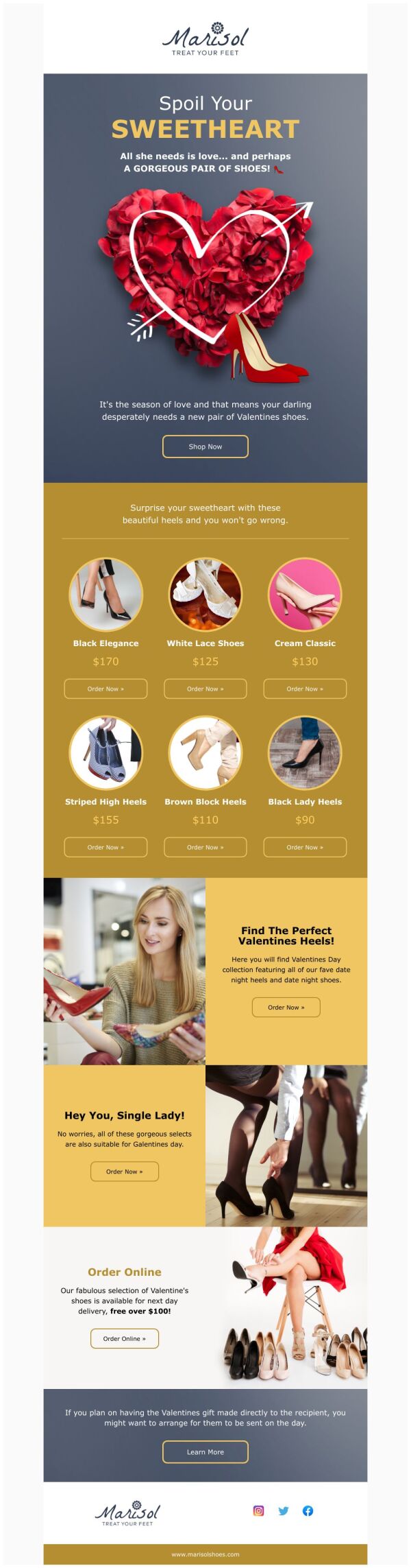 Price List Email Template 'Perfect Heels' for Valentine's Day ...