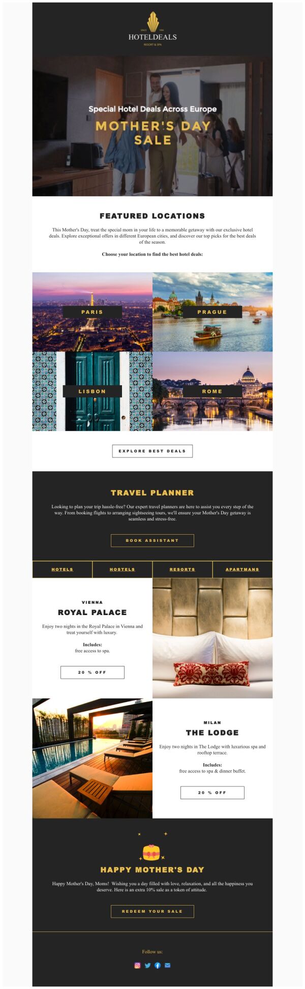 Price List Email Template 'Special Deals' for Mother's Day | PosterMyWall