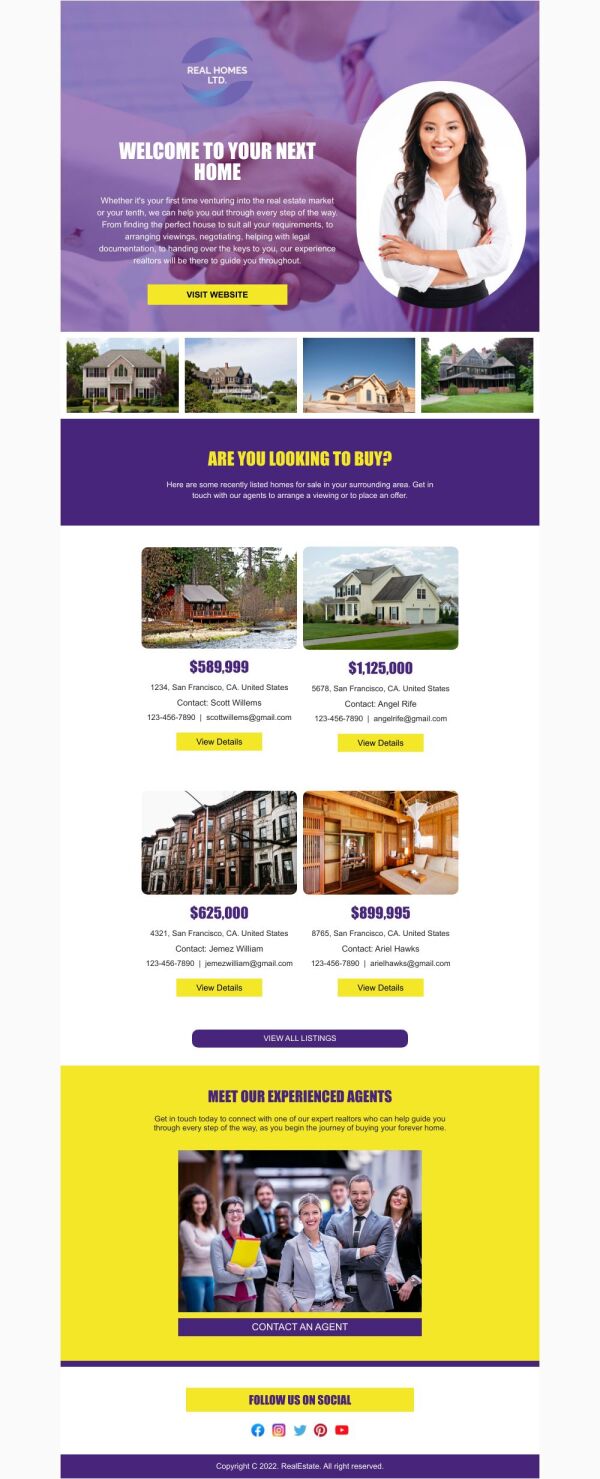 Pricelist Email Template 'Your Next Home' for Realtors | PosterMyWall