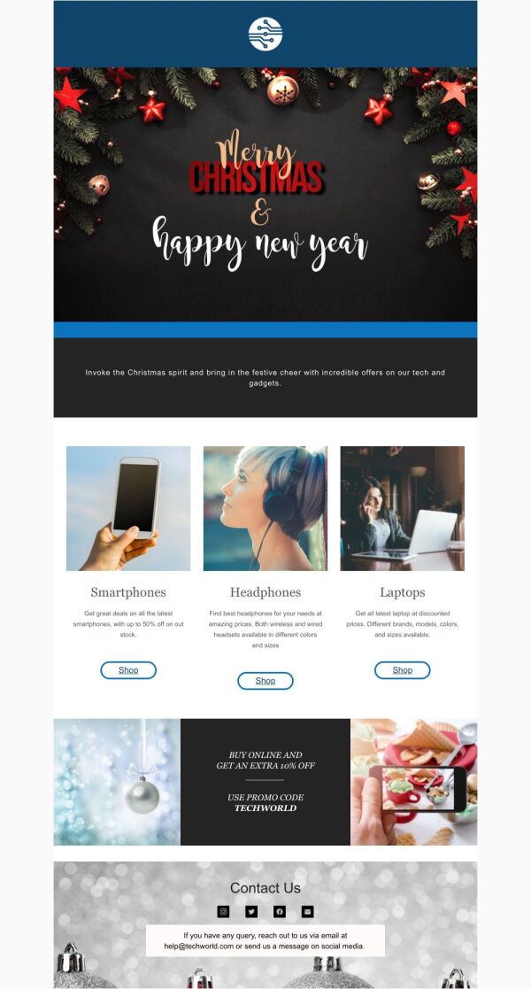 Product Promotion Email Template 'Discounted Online Gadgets' for New ...