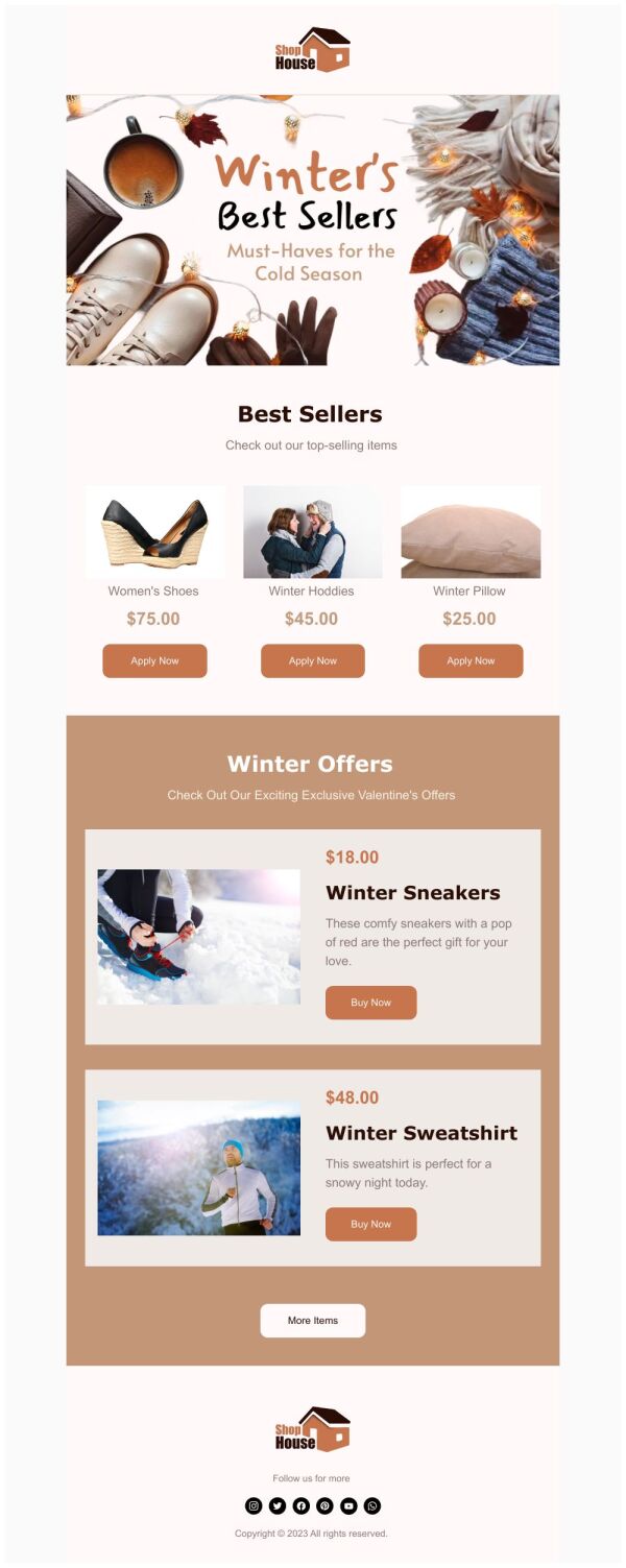 Product Showcase Email Template 'Must-Haves' for Winter