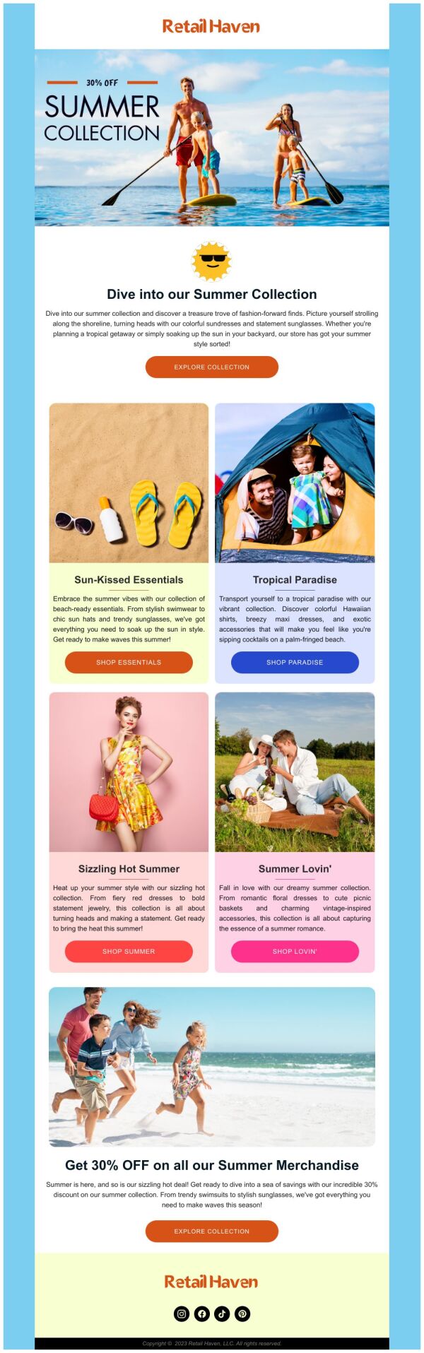 Product Showcase Email Template 'Retail Store' for Summer PosterMyWall