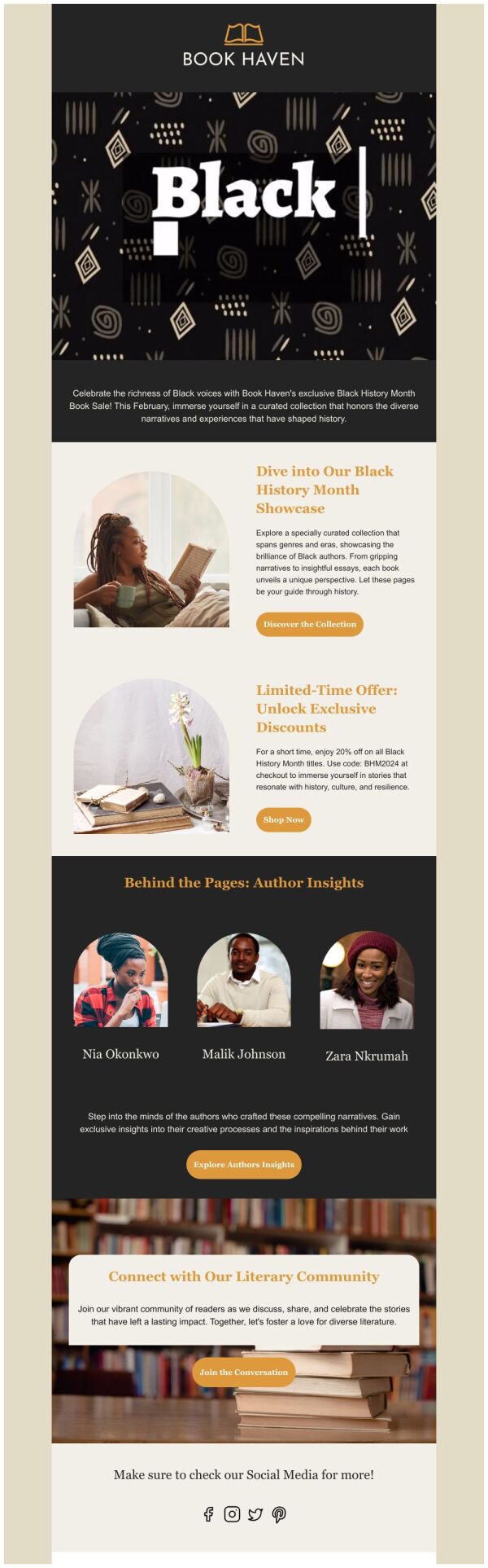Sale Email Template 'Book Store' for Black History Month | PosterMyWall