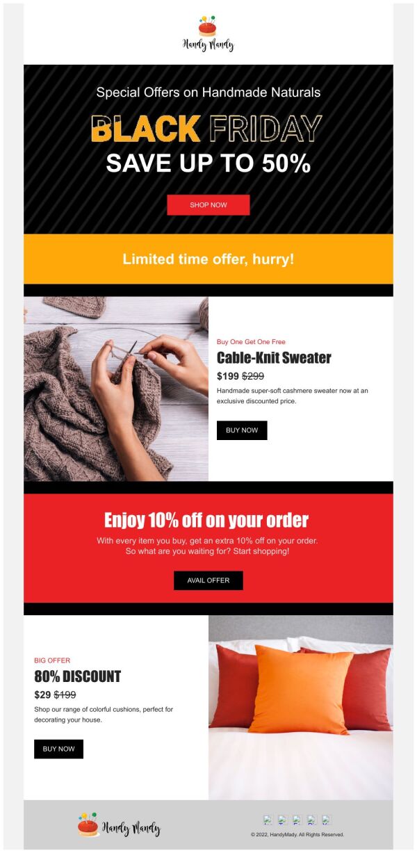 Sale Email Template 'Clothing Discounts' for Black Friday | PosterMyWall