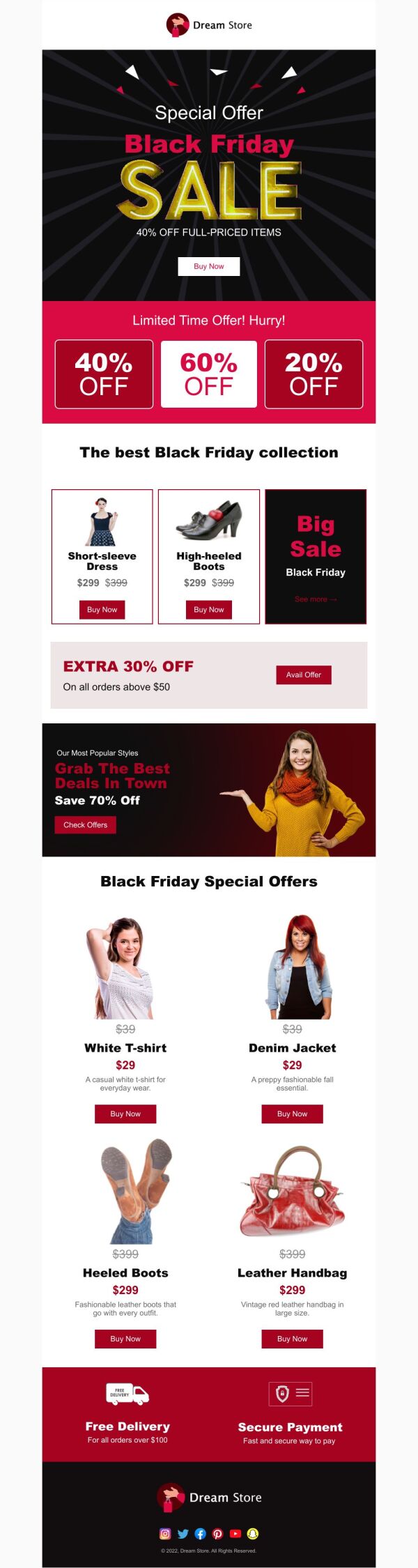 Sale Email Template 'Fashion Deals' for Black Friday