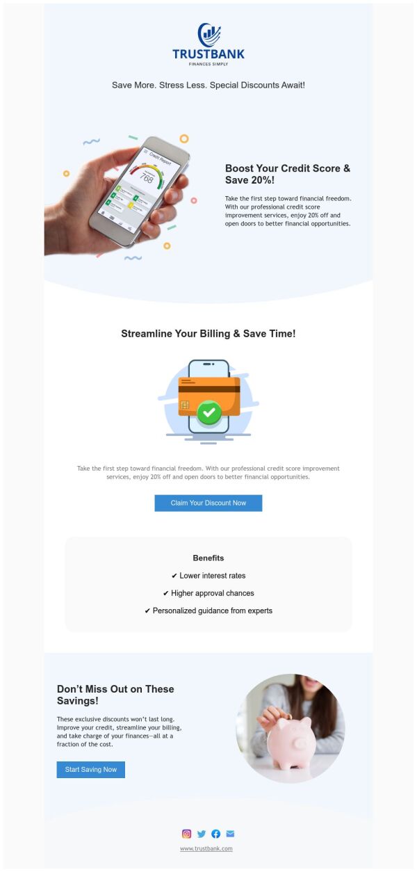 Sale Email Template 'Finances Simplify' for Corporate