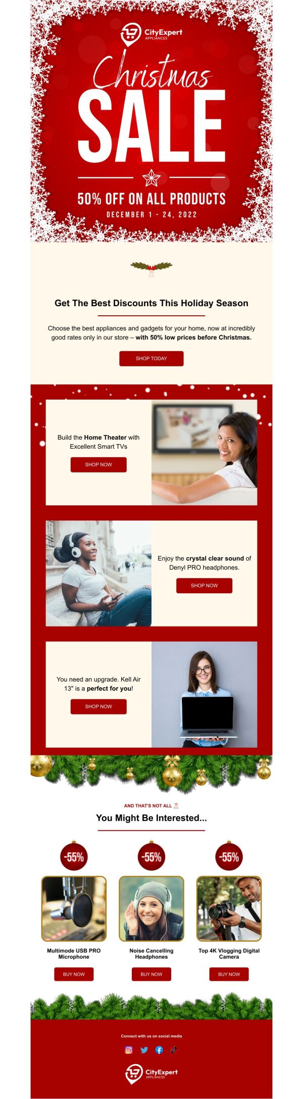 Sale Email Template 'Gadget and Appliances' for Christmas PosterMyWall