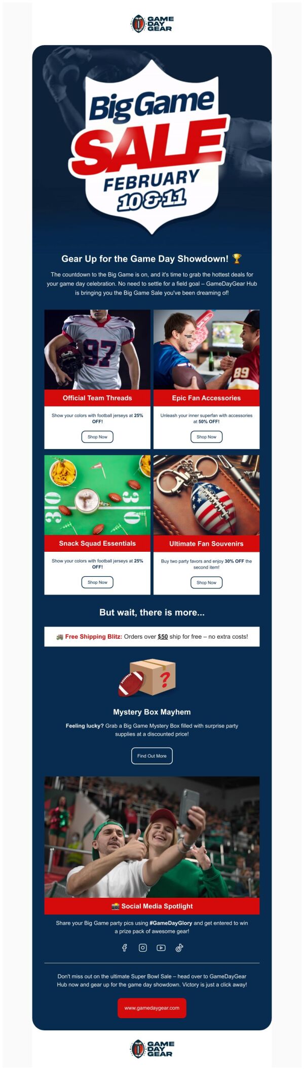 Sale Email Template 'Game Day Gear' for Small Business | PosterMyWall