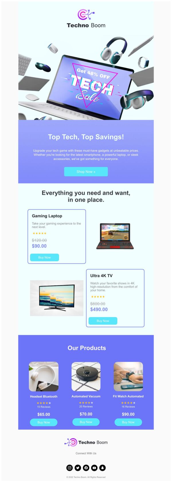 Sale Email Template 'Product Deals' for Tech | PosterMyWall