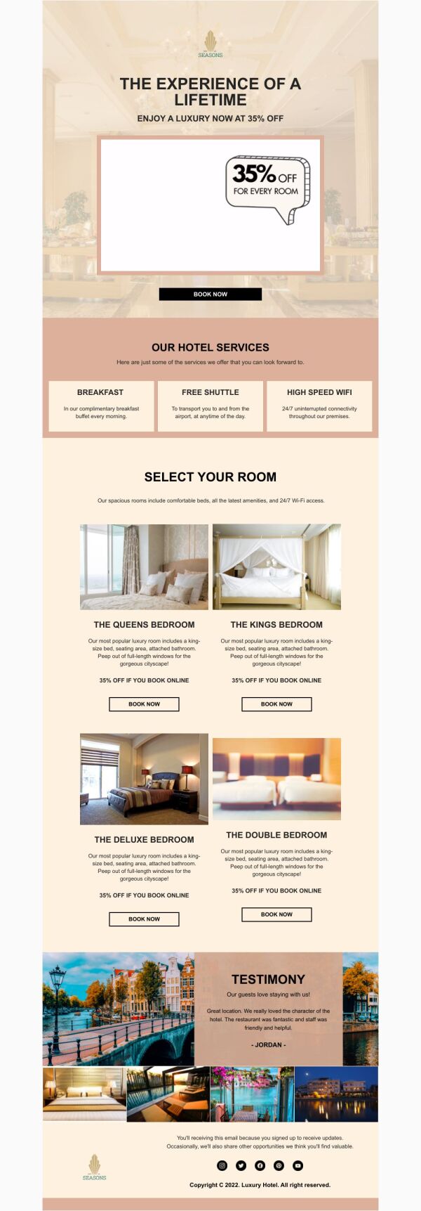 Sale Email Template 'Select Your Room' for Hotels | PosterMyWall