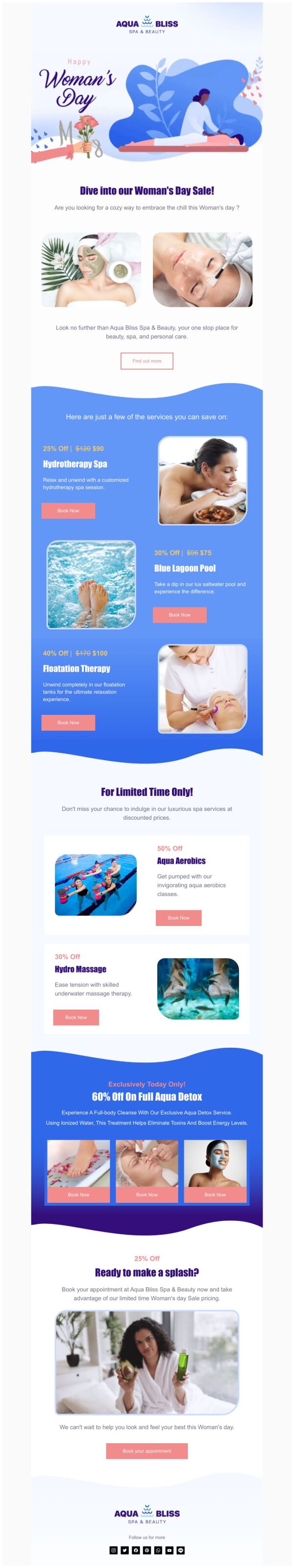 Sale Email Template 'Spa and Beauty' for Women's Day | PosterMyWall