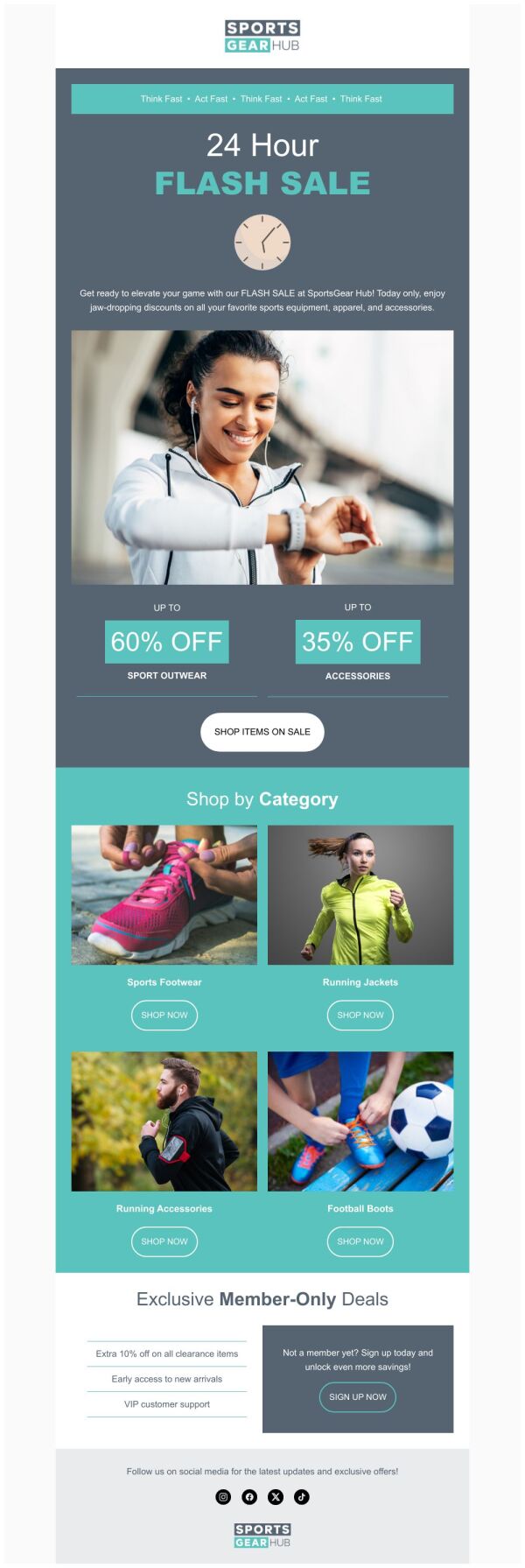 Sale Email Template 'SportsHub' for Retail | PosterMyWall