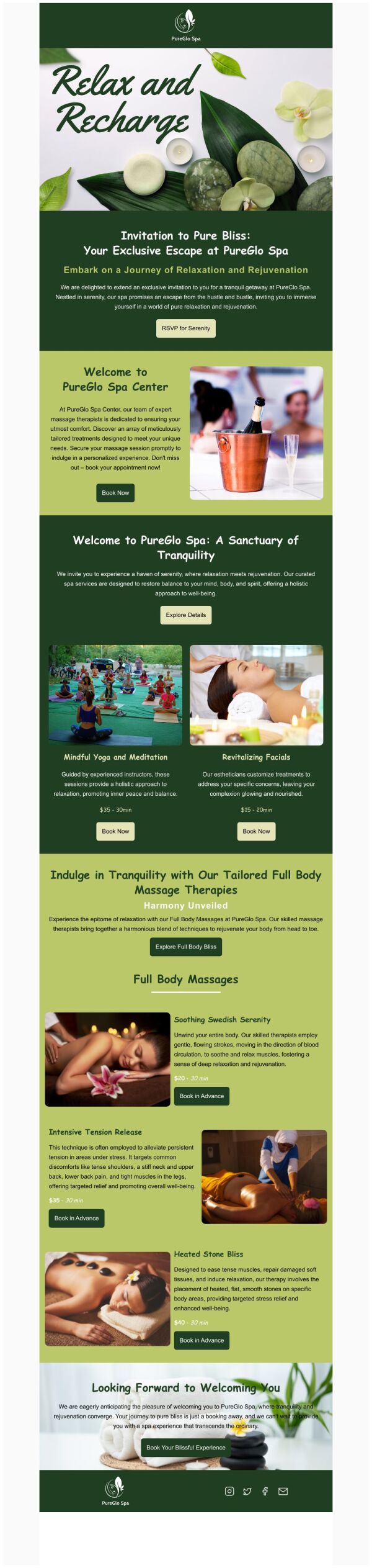 Special Offer Email Template 'Body Massage Deals' for Spa (1 ...