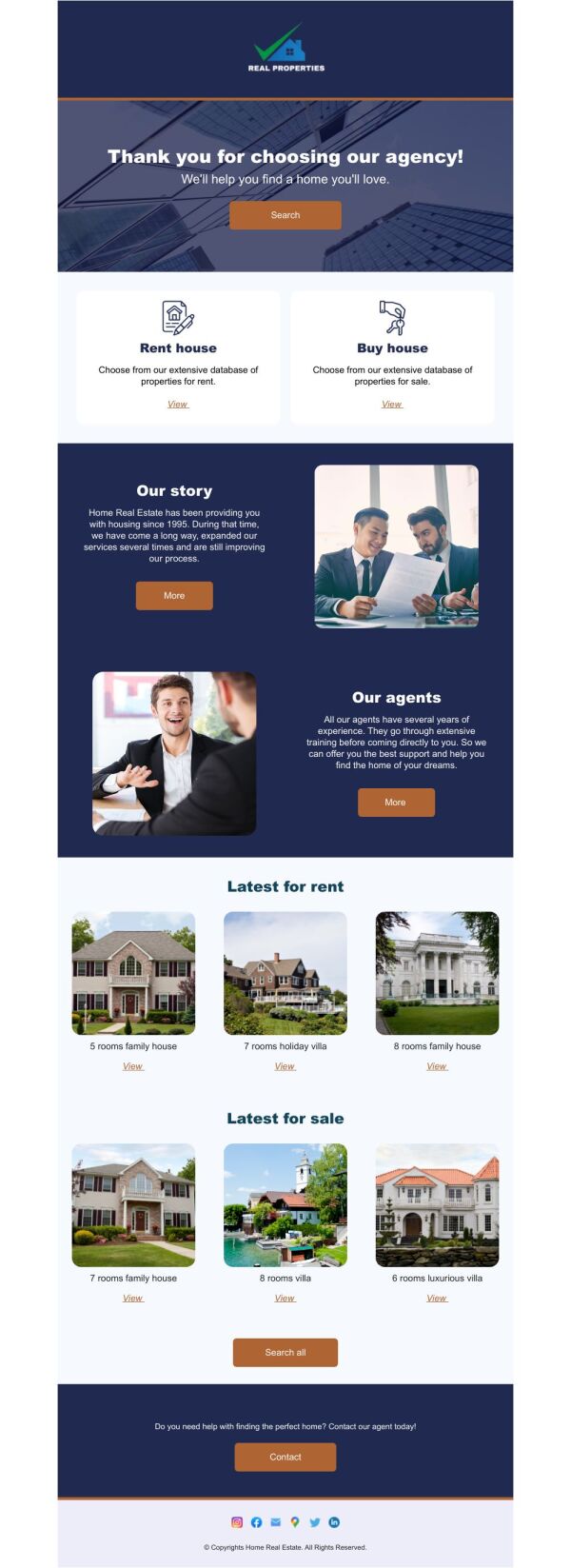 Thank You Email Template 'Find The Perfect Home' for Realtors ...