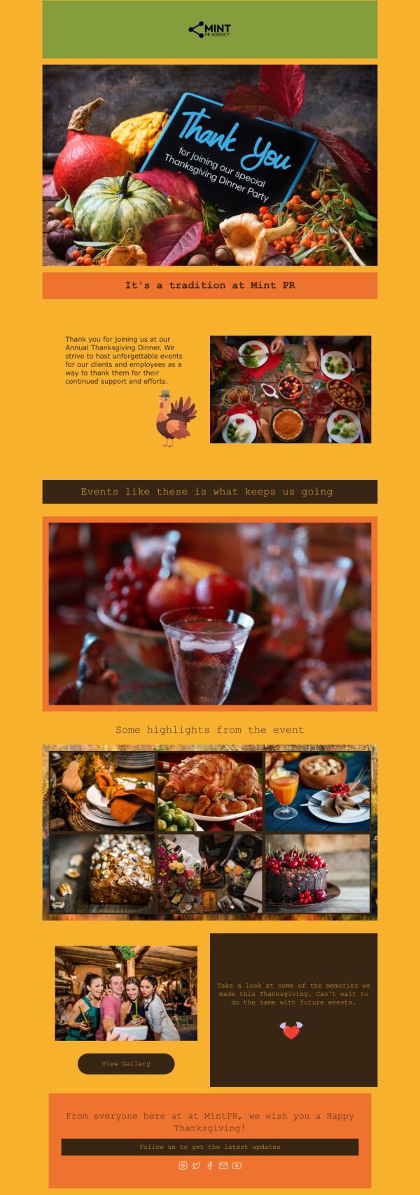 Thank You Email Template 'It's a Tradition' for Thanksgiving PosterMyWall