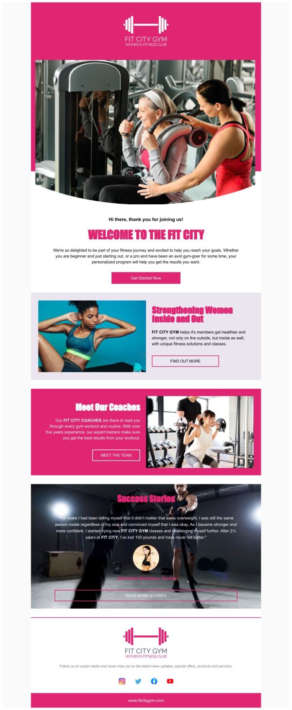 Thank You Email Template 'Meet Our Coaches' for Gym | PosterMyWall