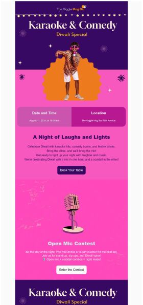 event-promotion-email-template-karaoke-and-comedy-for-diwali
