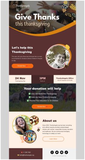 event-promotion-email-template-lets-help-children-for-thanksgiving