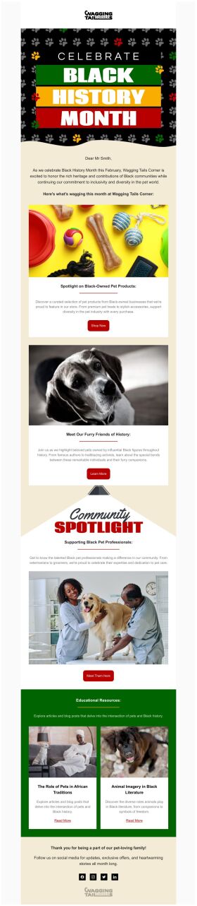 newsletter-email-template-pet-products-for-black-history-month