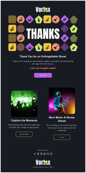thank-you-email-template-unforgettable-show-for-band