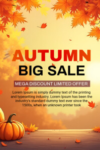 "Autumn Mega Sale – Up to 50% OFF" Poster template
