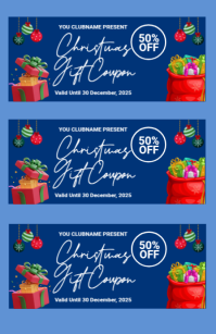 Azul Christmas Gift Coupon Tabloid Template