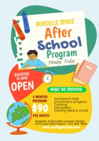 "Fun & Learning After School Program Flyer" A4 template