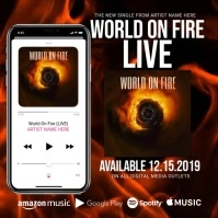 "New Single" Video Announcement Сообщение Instagram template