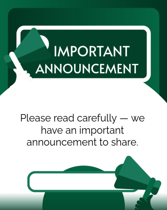 #importan announcement Instagram Portrait template