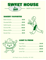 Yellow 'Sweet House' Restaurant Menu Flyer Volante Template - Page 3
