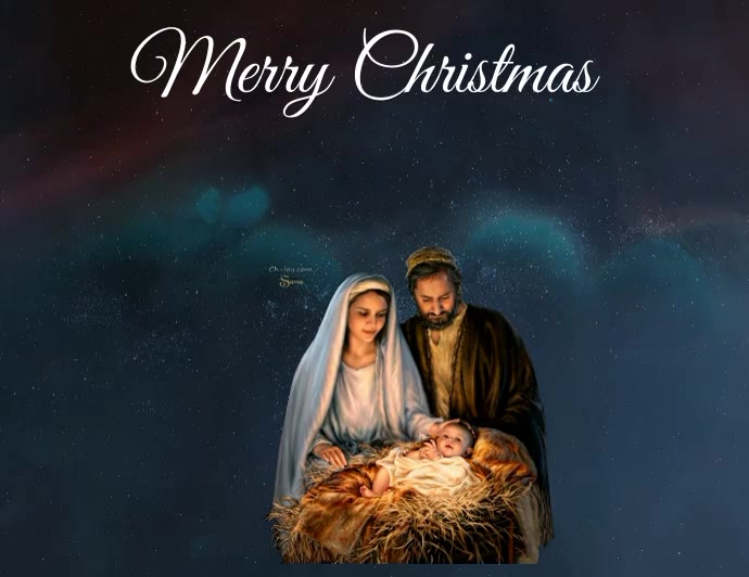 Nativity With Message Merry Christmas Nativity