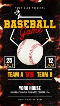 : Editable Baseball Game Flyer Template | Team Match Sports Poster Instagram Reel