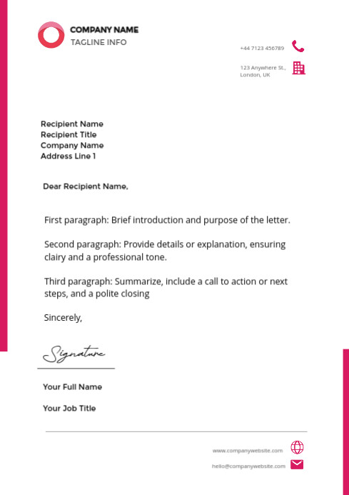 Professional Modern Minimalist Business Letterhead Design (a4 Template)" A4