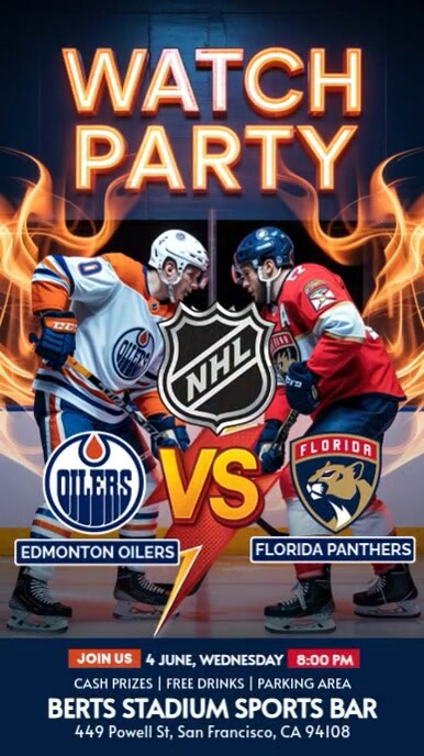 FIFA Club World Cup 2025: Oilers vs Florida Watch Party Instagram Template