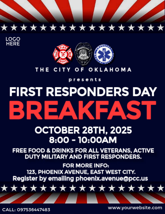 ​National First Responders Day Breakfast Folheto (US Letter) template