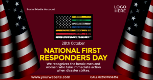 红色 National First Responders Day auf Facebook geteiltes Bild Template